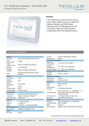 15" MEDICAL COMPUTER | TM-4010-15P