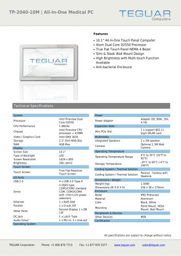 TP-2040-10M | ALL-IN-ONE MEDICAL PC