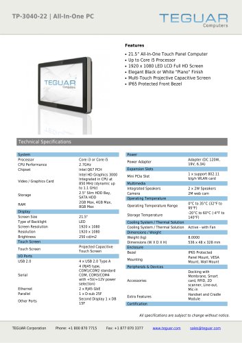 TP-3040-22 | ALL-IN-ONE PC