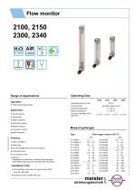 2100, 2150, 2300, 2340 Flow monitor and indicator for liquids and gases