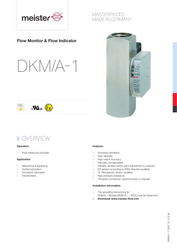 Flow Monitor & Flow Indicator DKM/A-1