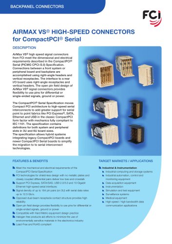 Airmax VS® High-Speed connectors for CompactPCI® serial