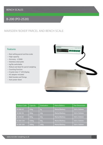 Marsden B-200 Bench Scale