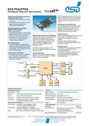 Data Sheet ECS-PCIe/FPGA