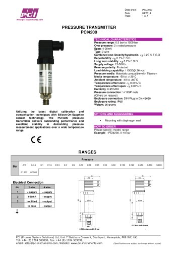 Pressure Transmitter PCI4200