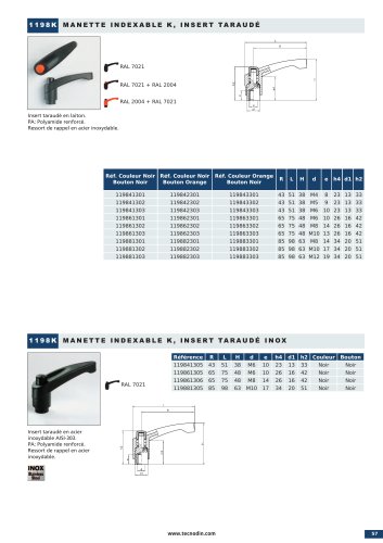 Manettes Indexables et Leviers