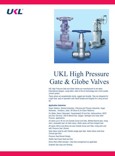 High Pressure Valve UHPV