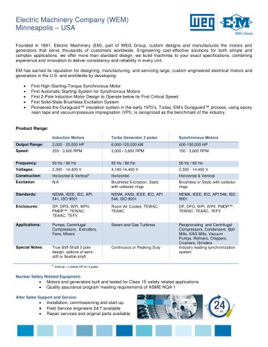 WEG Electric Machinery Overview