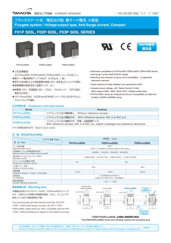 Fluxgate system/ Voltage-output type, Anti-surge current, compact F01P S05L, F02P S05L, F03P S05L series_F01L