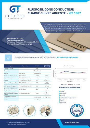FLUOROSILICONE CONDUCTEUR CHARGÉ CUIVRE ARGENTÉ - GT 1007