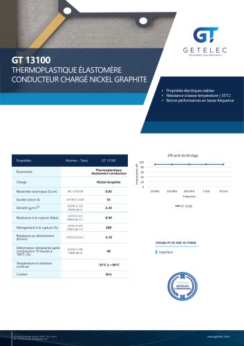 GETELEC - Elastomère thermoplastique chargé nickel graphite - GT13100