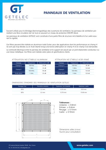 Panneaux de ventilation