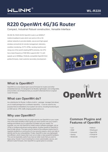 WL-R220 Series Router Datasheet