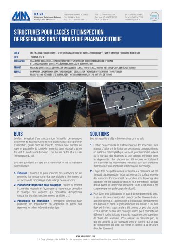 Structures pour  réservoirs dans l'industrie pharmaceutique