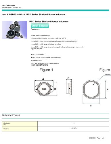 IPSD Series Shielded Power Inductors