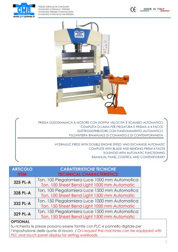 HYDRAULIC PRESS WITH DOUBLE ENGINE SPEED 'AND EXCHANGE AUTOMATIC