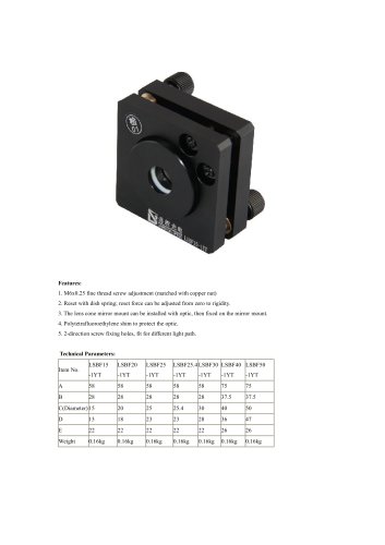 JXLS Beam splitter optical Mirror Mount LSBF-1YT Lab Precision Measurement