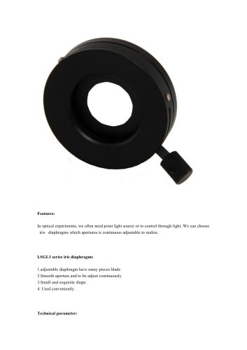 JXLS Iris Diaphragm LSGL1-28 Lab Precision Measurement