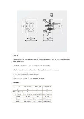 JXLS Kinematic Mirror Mount LSBF20-2YT Lab Precision Measurement