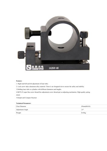 JXLS Laser mount LSJG3-45 Lab Precision Measurement