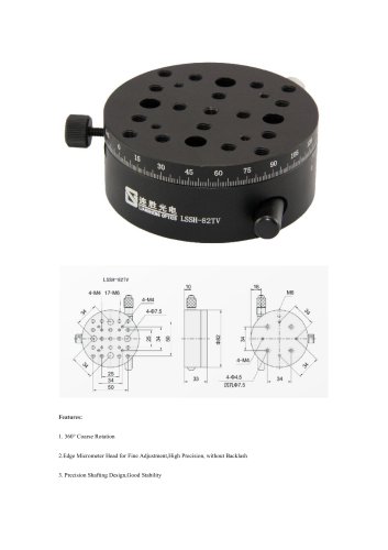 JXLS Manual Rotary Stage with Micrometer Head LSSH-82TV Precision Measurement