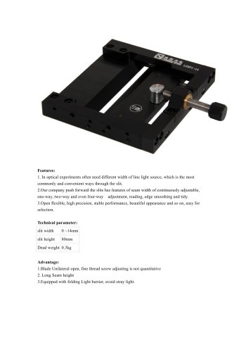 JXLS One-dimensional adjustable slits  LSXF1-14 Precision Measurement