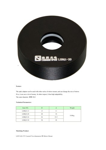 JXLS Optic adaptors LSBQ3 Lab Precision Measurement