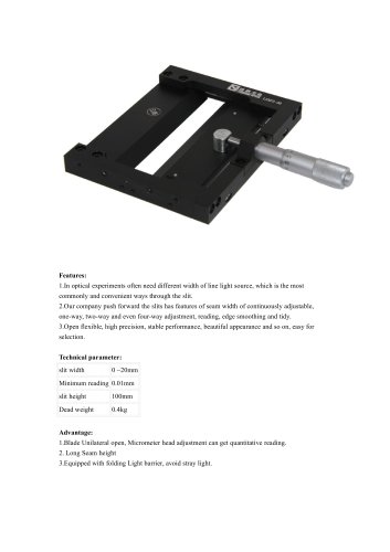 JXLS Single optical adjustable slit LSXF2-20 Precision Measurement