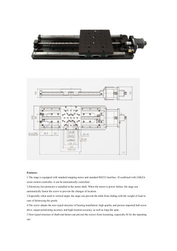 JXLS Square Guide Rail Series of Precision Translation Stages With  electricity-lost Protector LSDP-FG Precision Measurement