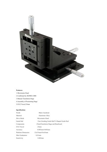 JXLS xyz positioning stage LSSZ-0703 Precision Measurement