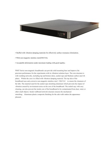 LSXPT Non-Magnetic Optical Breadboard WMT Lab Precision Measurement