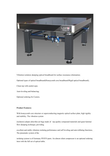 LSXPT Pneumatic Vibration Isolation Optical Table QF Precision Measurement