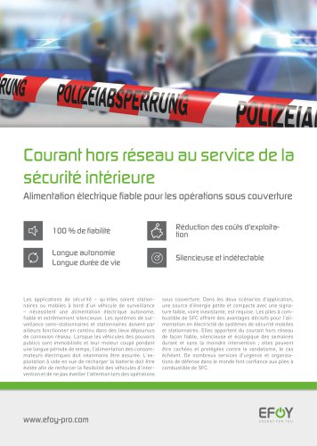 Courant hors réseau au service de la sécurité intérieure