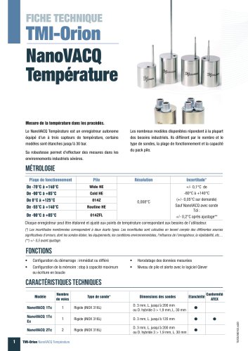 NanoVACQ Temperature