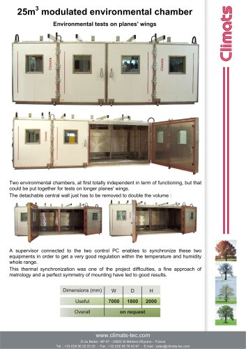 25m3  modulated environmental chamber