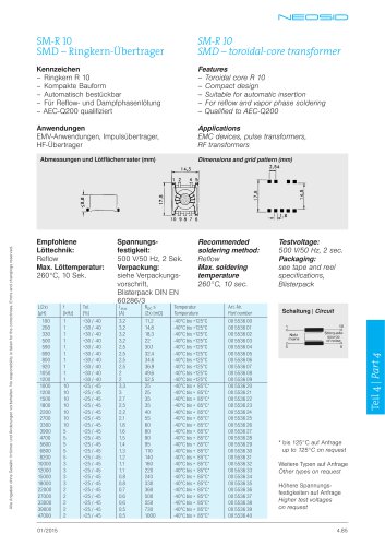 SM-R 10 SMD – toroidal-core transformer