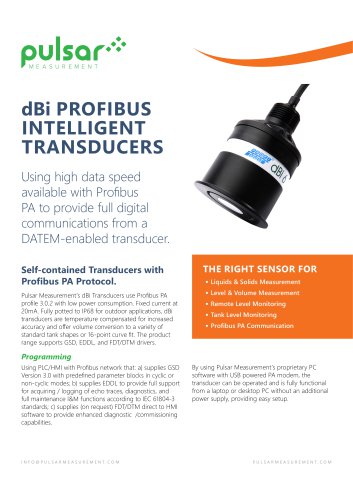 dBi Profibus Intelligent Transducers