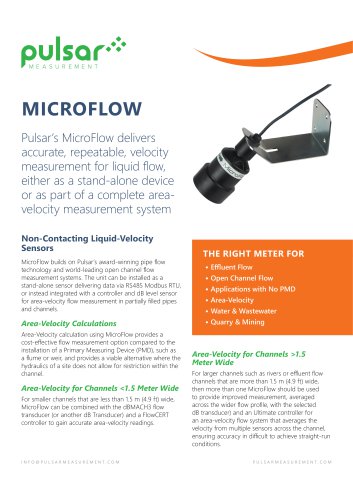 MicroFlow Non-contacting Velocity Sensor