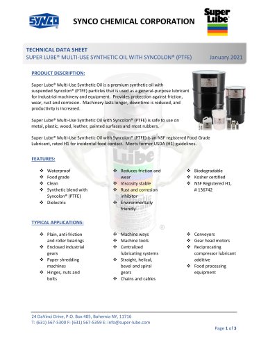 Tous Les Catalogues Et Fiches Techniques (PDF) Synco Chemical Corp