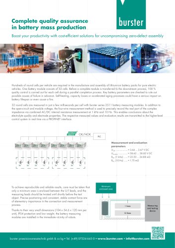 Complete quality assurance in battery mass production