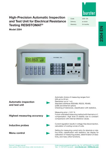 Data sheet - High-Precision Automatic Inspection and Test Unit