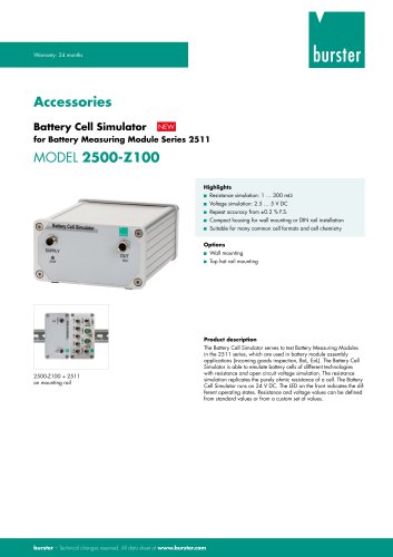 Data Sheet- Model 2500