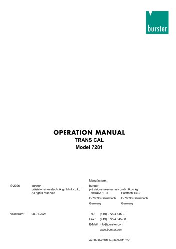 Operation Manual Model TRANS CAL 7281
