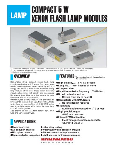 Compact 5 W xenon flash lamp modules