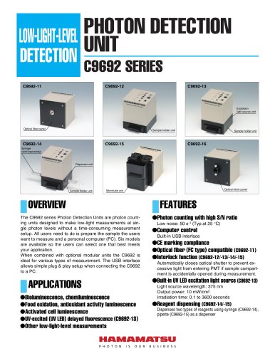 PHOTON DETECTION UNIT C9692 SERIES