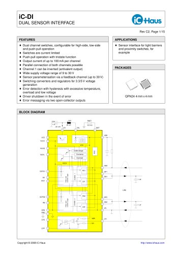 iC-DI    Dual Sensor Interface with 3.3 V/5 V Power Supply 