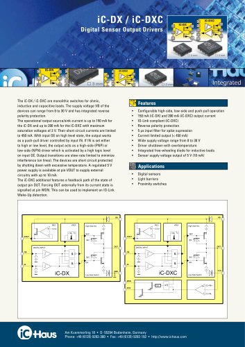 iC-DX / iC-DXC Digital Sensor Output Drivers