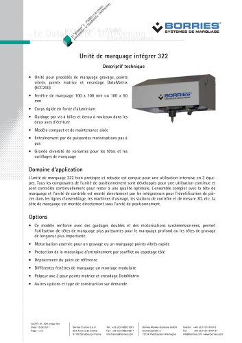 Unité de marquage intégrer 322