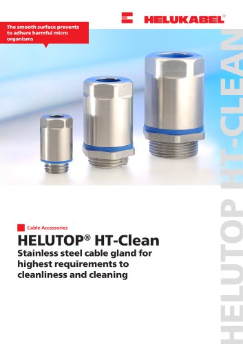 HELUTOP HT-Clean - Stainless steel cable gland for highest requirements to cleanliness and cleaning