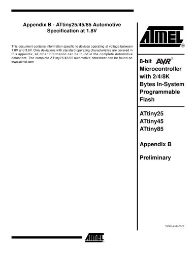 Appendix B - ATtiny25/45/85 Automotive Specification at 1.8V Preliminary 